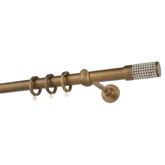 Κουρτινόβεργα Zogometal Easy Line E4133 Μπρονζέ Με Άκρα...