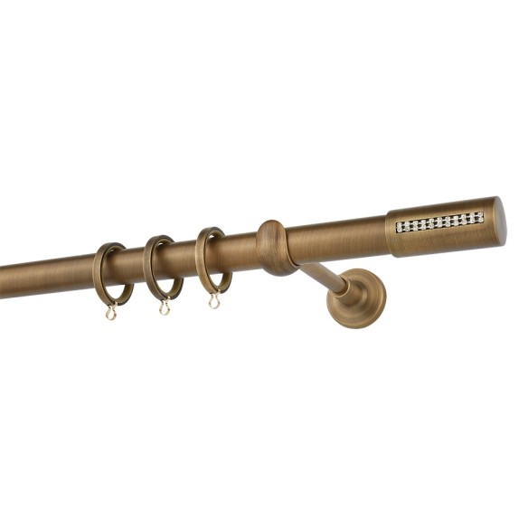Κουρτινόβεργα Zogometal Easy Line E4135 Μπρονζέ Με Άκρα...