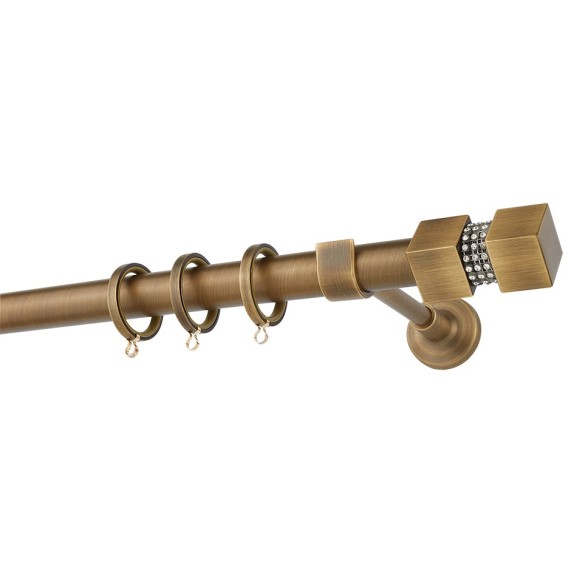 Κουρτινόβεργα Zogometal Easy Line E4136 Μπρονζέ Με Άκρα...