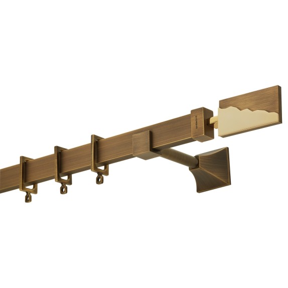 Κουρτινόβεργα Zogometal Flat Collection FC4522 Μπρονζέ/Όρο