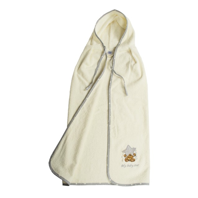 Κάπα Μπουρνούζι Dimcol Αστέρι 129 Εκρού/Γκρι 80x80