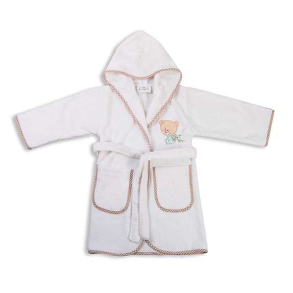 Μπουρνούζι Dimcol Happy Bears 21 Λευκό/Μπεζ No2