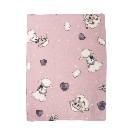 Φανελένια Πάνα Dimcol Προβατάκι 05 Pink 80x80
