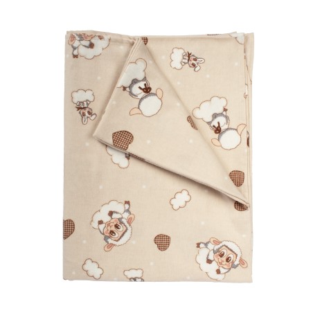 Φανελένια Πάνα Dimcol Προβατάκι 07 Beige 80x80