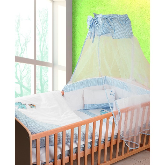 Πάπλωμα Κούνιας Dimcol Ελεφαντάκι 18 Λευκό/Σιέλ...