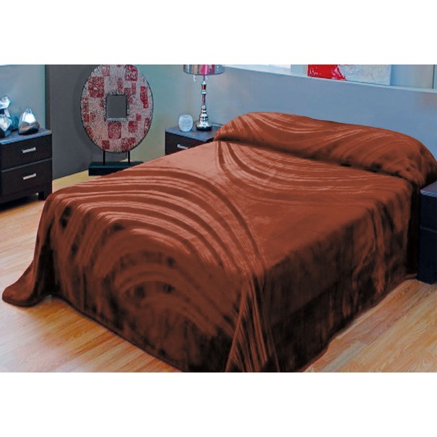 Κουβέρτα Βελουτέ Υπέρδιπλη Ανάγλυφη Dimcol Καφέ...