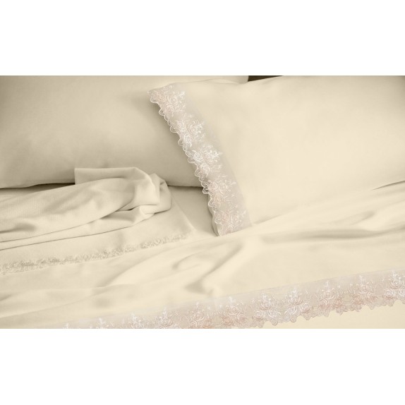 Σετ Σεντόνια Βαμβακοσατέν Υπέρδιπλα Makis Tselios Lace...