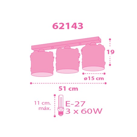 Παιδικό Φωτιστικό Οροφής Τρίφωτο Ango Butterfly 62143