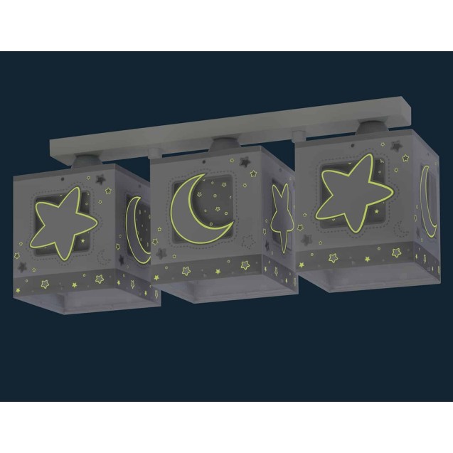 Παιδικό Φωτιστικό Οροφής Τρίφωτο Ango Gray Moon...
