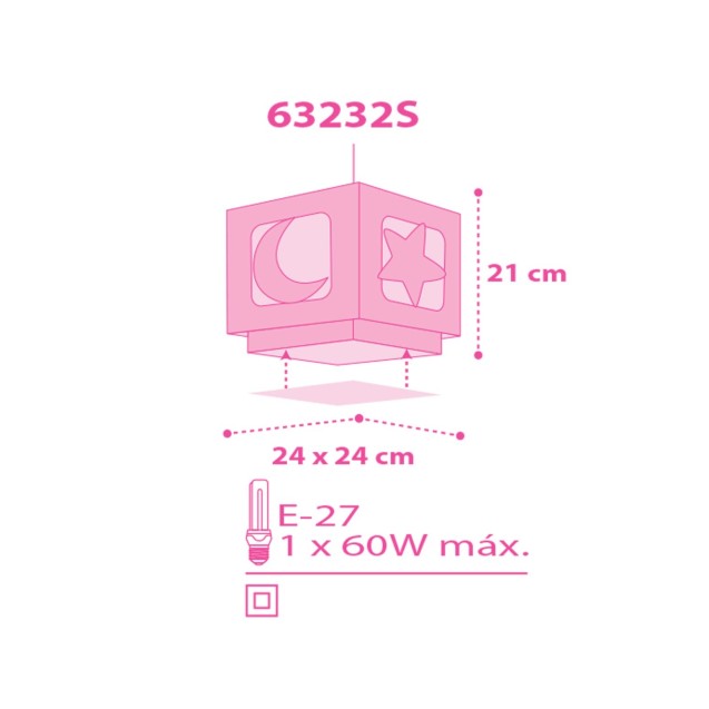 Παιδικό Φωτιστικό Οροφής Μονόφωτο Ango Pink...