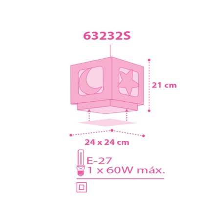 Παιδικό Φωτιστικό Οροφής Μονόφωτο Ango Pink Moon 63232 S