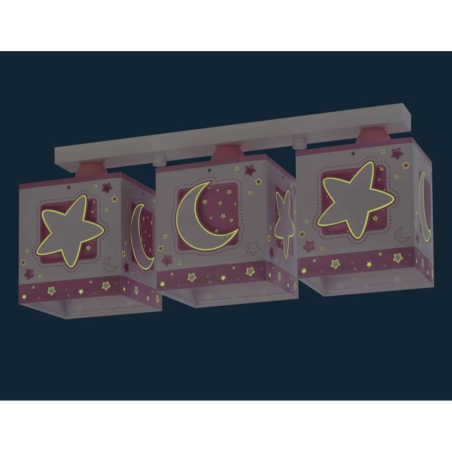 Παιδικό Φωτιστικό Οροφής Τρίφωτο Ango Pink Moon...