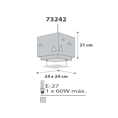 Παιδικό Φωτιστικό Οροφής Μονόφωτο Ango Hello Little 73242