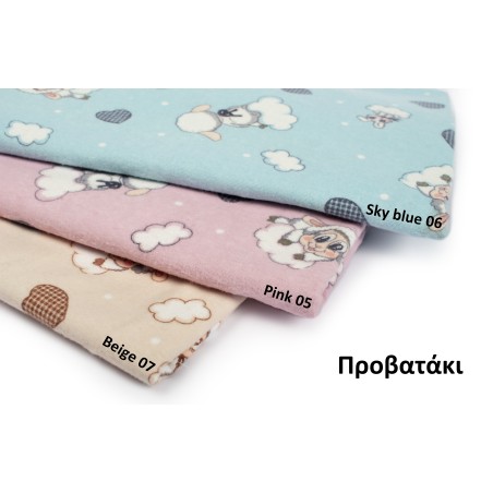 Μαξιλαροθήκη Φανελένια Dimcol Προβατάκι 06 Sky blue 50x70