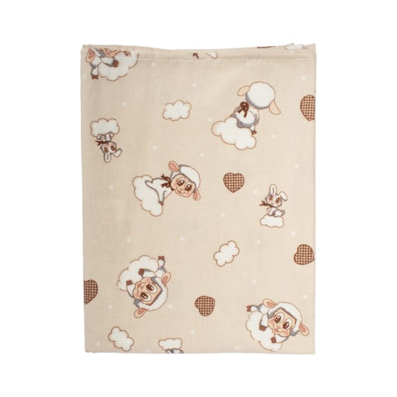 Μαξιλαροθήκη Φανελένια Dimcol Προβατάκι 07 Beige 50x70