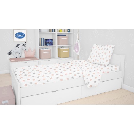 Σετ Σεντόνι Μονό & Μαξιλαροθήκη Dimcol Star 103 Grey 160x240