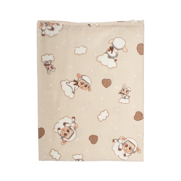 Βρεφικό Πάπλωμα Φανελένιο Dimcol Προβατάκι 07...