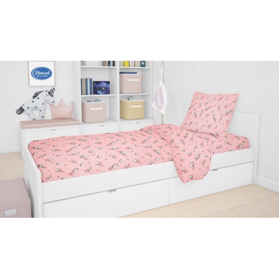 Παπλωματοθήκη Φανελένια Μονή Dimcol Birds 15 Pink 160x240