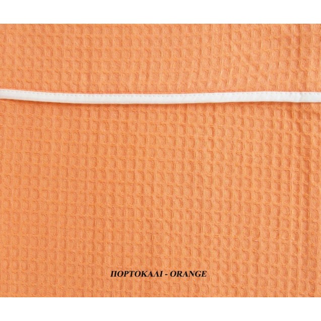 Κουβέρτα Πικέ Υπέρδιπλη Dimcol Πορτακαλί 230x260