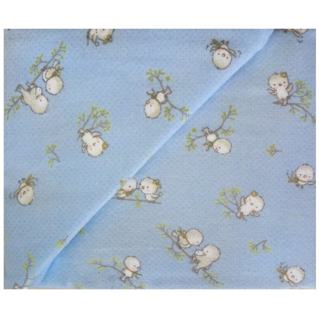 Πάνα Φανελένια Dimcol Birds 14 Sky blue 80x80