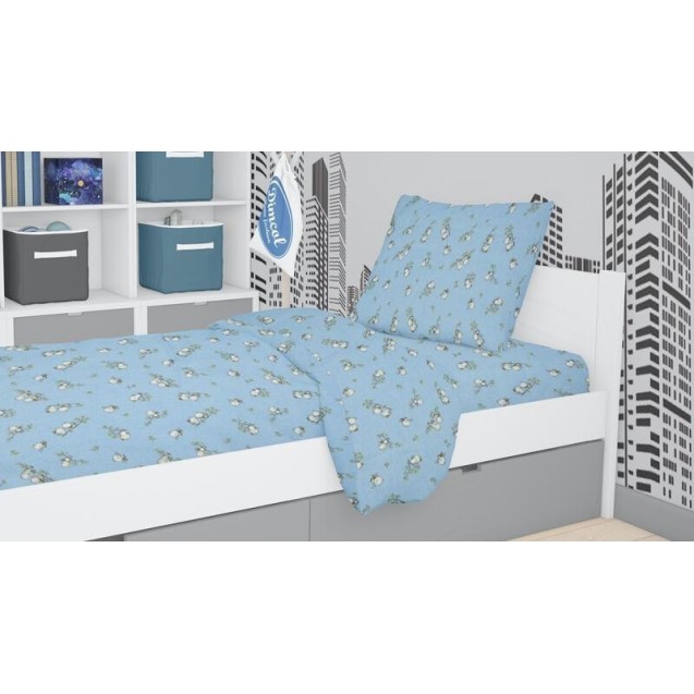 Σετ Σεντόνια Φανελένια Μονά 3 Τεμαχίων Dimcol...