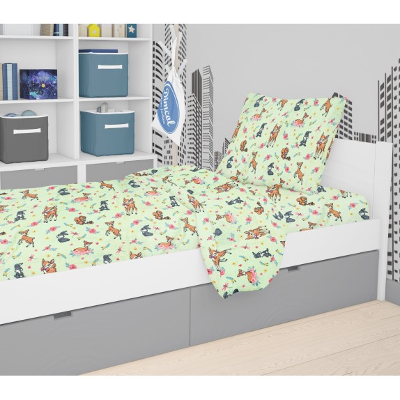 Παπλωματοθήκη Μονή Dimcol Ελαφάκι 116 Green 160x240