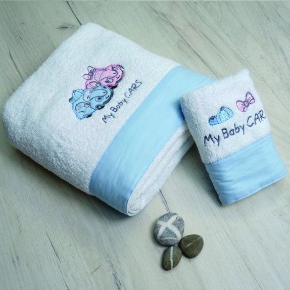 Σετ Πετσέτες 2 Τεμαχίων Sb Home My Baby Cars Blue