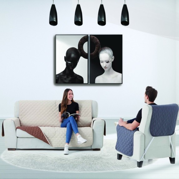 Καπιτονέ Κάλυμμα Πολυθρόνας Sb Home Nikol Beige 55εκ.