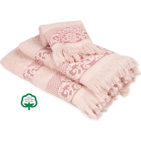 Σετ Πετσέτες 3 Τεμαχίων Dimcol Ίσιδα 02 Ροζ