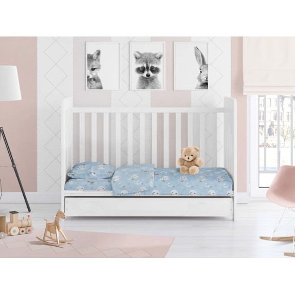 Βρεφικό Κατωσέντονο Κούνιας με Λάστιχο Dimcol Smile 81...