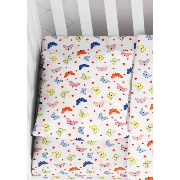 Βρεφική Μαξιλαροθήκη Dimcol Butterfly 49 Rotary Print 35x45