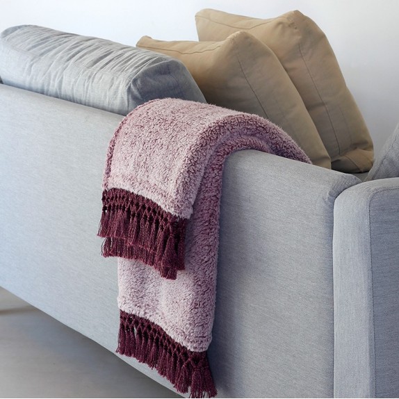 Κουβέρτα Καναπέ με Γούνα Sherpa Melinen Twiggy Amethyst...