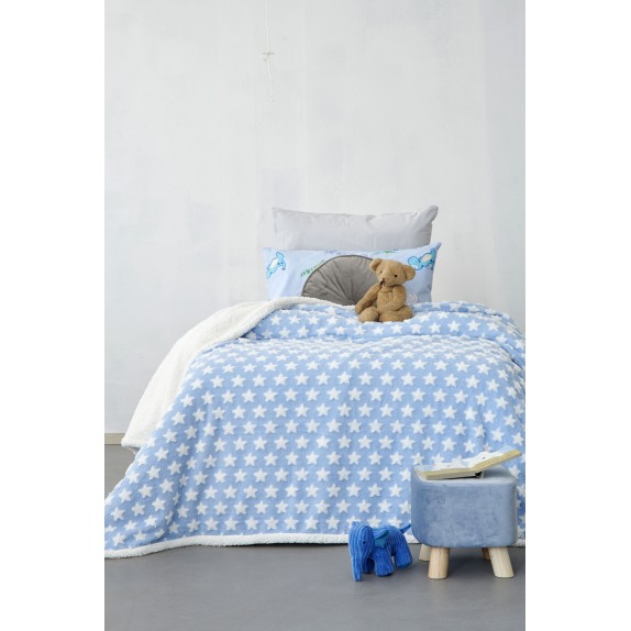 Κουβέρτα Ζακάρ με Γούνα Sherpa Ημίδιπλη Palamaiki Cobi...