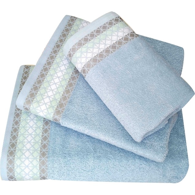 Σετ Πετσέτες Μπάνιου 3 Τεμαχίων Morven 2010 Σιέλ