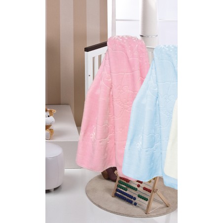 Κουβέρτα Βελουτέ Ανάγλυφη Κούνιας Morven Baloon 2 Ply 1870 Σιέλ 110x140