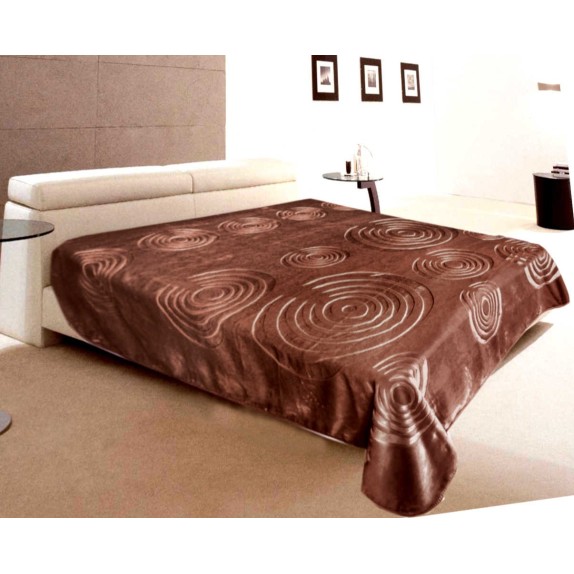 Κουβέρτα Βελουτέ Υπέρδιπλη Morven Space 789 Καφέ 220x240