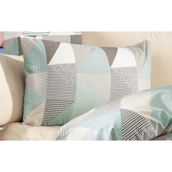 Μαξιλαροθήκη Dimcol Geometrical 330 Green-Beige 50x70