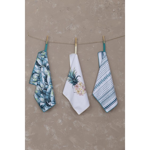 Σετ Πετσέτες Κουζίνας 3 Τεμαχίων Nima Azure 40x60