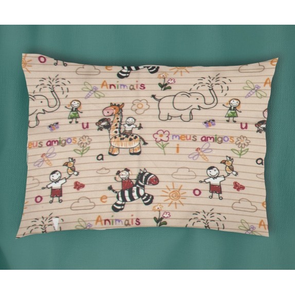 Μαξιλαροθήκη Παιδική Φανελένια Dimcol Africa 145 Beige 50x70