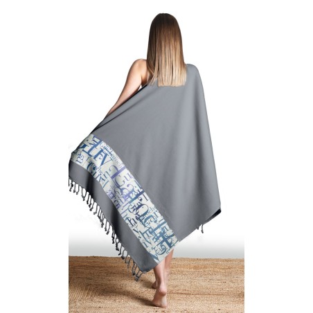 Πετσέτα Θαλάσσης Guy Laroche Pestemal 12 Anthracite 90x170