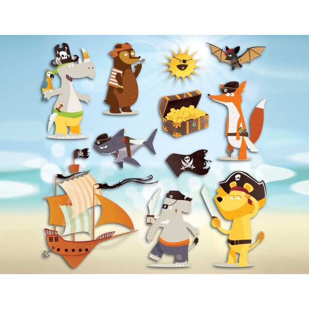 Αυτοκόλλητα 3 Επιπέδων Ango Pirates Medium