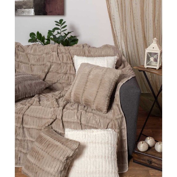 Ριχτάρι Πολυθρόνας Silk Fashion Stripe Μπέζ 180x180