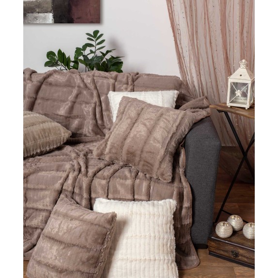 Μαξιλαροθήκη Διακόσμησης Silk Fashion Stripe Καφέ 45x45