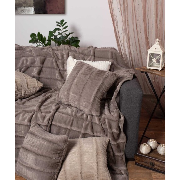 Ριχτάρι Τριθέσιου Silk Fashion Stripe Γκρί 180x320