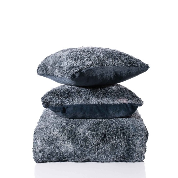 Ριχτάρι Τριθέσιου Silk Fashion Astrakan Γκρί 180x320