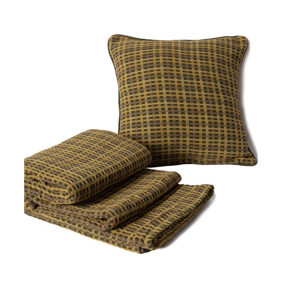 Ριχτάρι Διθέσιου Silk Fashion Multisquare Πράσινο 180x240