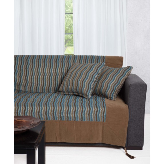 Ριχτάρι Τριθέσιου Silk Fashion 602 Κύμα Μπλέ 180x320