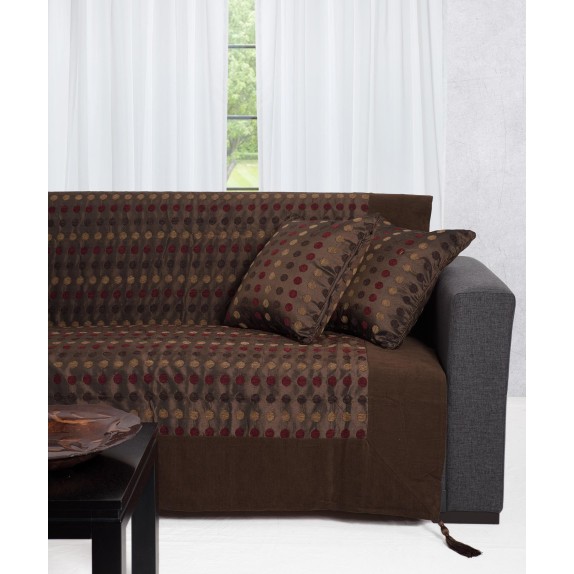 Ριχτάρι Πολυθρόνας Silk Fashion 602 Πουά Καφέ 150x180