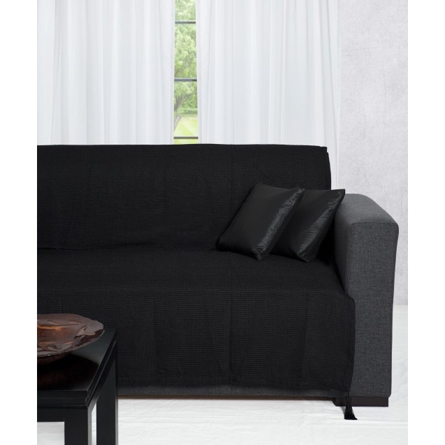 Ριχτάρι Τριθέσιου Silk Fashion 9925 Μαύρο 180x300