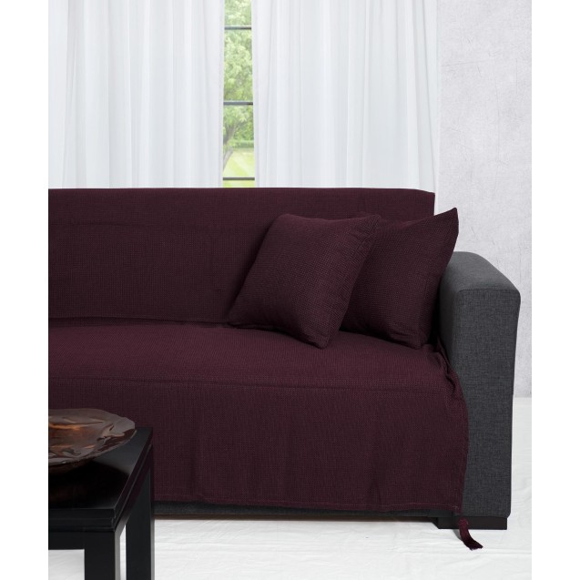 Ριχτάρι Τριθέσιου Silk Fashion 9925 Μελιτζανί...